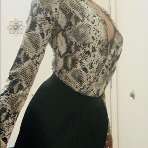 Snakes Skinned Patterned Body Suit